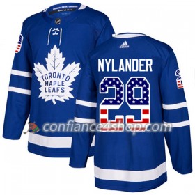 Adidas Maillot de Hockey Toronto Maple Leafs William Nylander 29 2017-2018 Bleu USA Flag Fashion Authentic - Homme